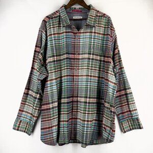 Tommy Bahama Fore-Shore Flannel Plaid Button Up Shirt Jacket Fishercore Mens 3XL